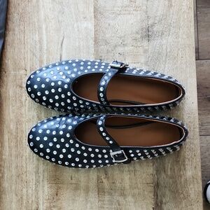 Studded Black Mary Jane Flats